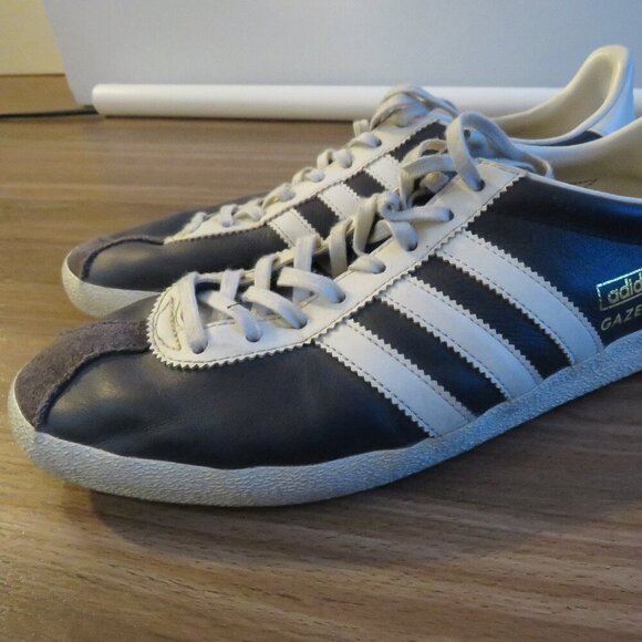 ADIDAS Gazelle OG Legend Ink & Running White Sneakers Shoes Retro Men's  US 8.5 - Picture 2 of 15